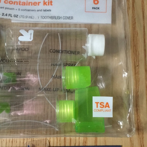 New 6pc Travel Bundle Slippers Medium 6.5-7.5 & Travel Toiletries Bag&Cotainers - Picture 7 of 8